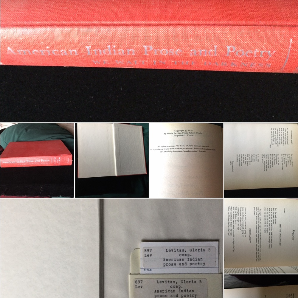 🪶 American Indian Prose & Poetry Book HardCover RED FABRIC VNUC  RARE 1974